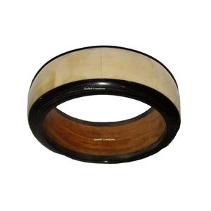 Wood Resin Bone Inlay Bangle Handmade Artistic Fashion <b>Bracelet</b> with Decorative Inlay for <b>Boho</b>, Ethnic, and Contemporary Styling - Product Image 1