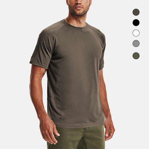 เสื้อยืดแขนราแกลนผู้ชาย แห้งเร็ว ทรงปกติ สีพื้น คอกลม ผ้าเจอร์ซีย์ลำลอง โพลีเอสเตอร์ - Product Image 1