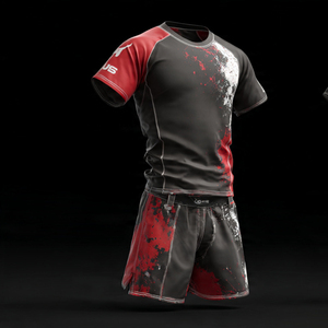 Tenue de combat MMA, combinaison de boxe par sublimation, combinaisons MMA pour hommes, 100% polyester, séchage rapide, légères, uniformes MMA - Product Image 2