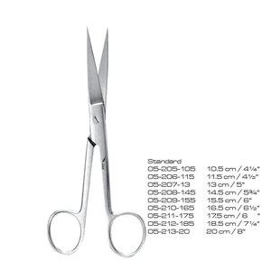 Ciseaux chirurgicaux courbés à lame tranchante et à pointe arrondie en acier inoxydable 10,5 cm, certifiés CE, instrument de chirurgie générale - Product Image 6