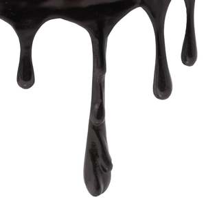 Table basse noire moderne avec base en résine effet goutte d'eau, mobilier de salon contemporain, design décoratif, plateau en verre trempé - Product Image 2