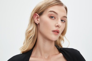 Pendientes de Aro de Oro Sólido de 14K con Diamante de Corazón Cultivado en Laboratorio, Elegantes Pendientes de Aro con Dijes, Joyería Fina, Regalo para Fiestas y Aniversarios para Mujer - Product Image 2