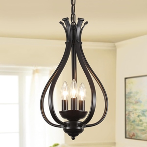 Lámpara de Techo Colgante Moderna Negra Estilo Jaula, Lámpara Colgante de Metal Contemporánea, Lámpara de Techo Vintage Tipo Linterna, Lujo Industrial Rústico - Product Image 4
