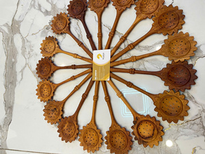 Modern Wood Asian Zen Spaghetti <b>Spoon</b> Pasta Fork Noodle <b>Spoon</b> with Teeth Mirror Polish Party Utensil <b>Serving</b> Cooking - Product Image 6