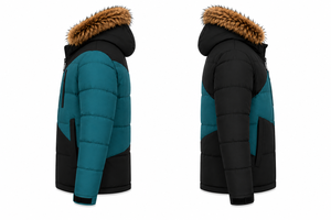 Private Label Men's Corduroy Waterproof Windproof Puffer <b>Jacket</b> Embroidered Logo Faux <b>Fur</b> Trim <b>Hood</b> Thick Filled Winter <b>Jacket</b> - Product Image 2
