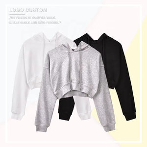 เสื้อฮู้ดครอปท็อปสตรีทแวร์พิมพ์ลายดิจิทัล แขนยาว มีซิป หนา อุ่น เหมาะสำหรับออกกำลังกายในฤดูหนาว รับผลิตตามแบบ OEM พร้อมสกรีนโลโก้ตามสั่ง - Product Image 5