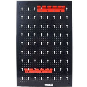 4ft Metal Garage Pegboard Wall Organizer Black <b>Drill</b> <b>Bit</b> and Wrench Racks Hooks Accessories for Tool <b>Storage</b> Workshops - Product Image 6