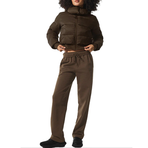 High demand Women's Foxy Puffer Jacket Faux Fur Trim Cropped Puffer Jacket Luxury Winter Outerwear custom OEM private <b>label</b> - Product Image 4