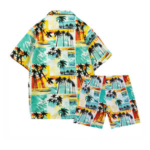 Conjunto de Camisa y Pantalones Cortos Hawaianos Personalizados de Alta Calidad, Nuevo Diseño, Conjunto de Camisa y Pantalones Cortos Hawaianos Más Vendido - Product Image 2