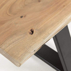 Modern Style <b>Bench</b> Wooden Seat With Black Metal Frame and Wooden Seater for Home and Garden Furniture Decoration - Product Image 5