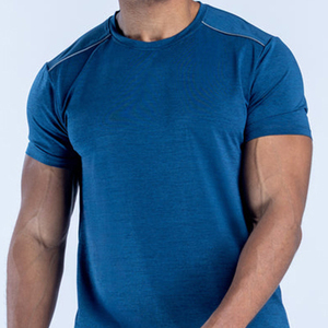 Nueva Llegada, Camiseta Deportiva para Hombre 100% Poliéster, Color Azul Tormenta, Camiseta de Gimnasio de Alta Calidad, Manga Corta, Ligera, con Ribete Reflectante - Product Image 3