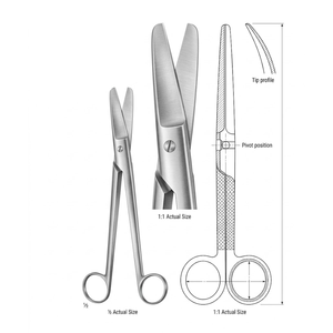 Ciseaux utérins professionnels Sims-Siebold 250 mm, ciseaux chirurgicaux gynécologiques courbés, 10 pouces, acier inoxydable - Product Image 1