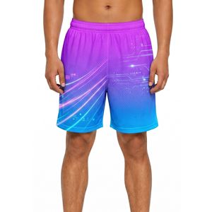 Shorts Deportivos para Hombre al por Mayor, 100% Poliéster Transpirable, con Diseño de Micro Cuadros Texturizados en Negro, de Secado Rápido, con Estampado por Sublimación - Product Image 3