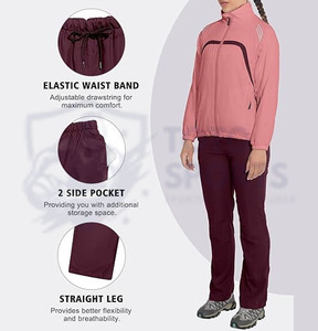 Best Supplier Breathable Comfortable Slim Top Trendy New Arrival Lightweight Custom Design Logo Casual Wear <b>Women</b> Tracksuit Set - Product Image 5