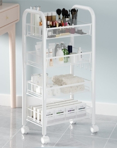Chariot de rangement multifonctionnel à 3 ou 4 niveaux, étagère en métal à mailles, organisateur mobile pour comptoir de cuisine - Product Image 2