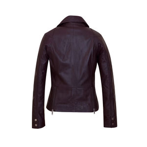 Veste en cuir pour femmes, design de motard professionnel, veste en cuir unie pour femmes et filles, logo personnalisé, service OEM - Product Image 2