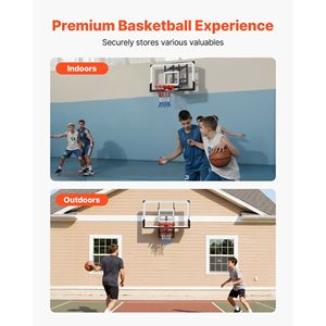 Panier de basket mural 54 pouces avec panneau en polycarbonate, réglage manuel, équipement d'entraînement extérieur - Product Image 2