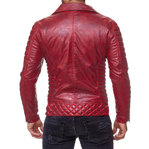 Chaqueta de cuero sintético para hombre, estilo motociclista, a prueba de viento, con cremallera, informal, para invierno - Product Image 3