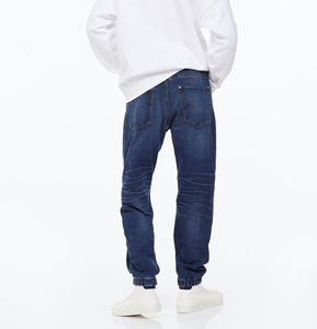 Jean en denim coupe droite pour homme, taille mi-haute, coupe ample, en coton délavé, décontracté, pour l'automne, couleur unie, tissu tissé - Product Image 3
