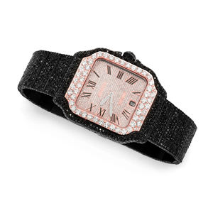 Montre Moissanite Iced Out VVS Diamant Hip Hop Luxe Acier Inoxydable Quartz Bracelet 20mm Cadran Verre Unisexe - Product Image 3