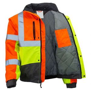Chaqueta de Trabajo de Alta Visibilidad para Hombre, Naranja y Amarilla con Franjas Reflectantes, Chaqueta de Seguridad de Poliéster Clase 2, Uniforme 2026 - Product Image 4