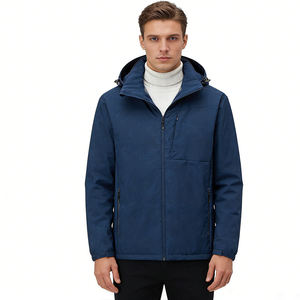 Customized Zip up Hood <b>Men's</b> Travelling <b>Lightweight</b> Windbreaker <b>Jacket</b> Outdoor Coat Hooded Polyester Windbreaker - Product Image 1