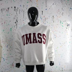 UMASS WHITE <b>Mock</b> <b>Neck</b> 100% Cotton Winter Applique Embroidery Vintage <b>Mock</b> <b>Neck</b> Finer Threads - Product Image 4