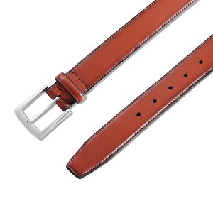 Fashion Classic Designs Men's Genuine Leather <b>Dress</b> Belt Handmade 100% Cow Leather Work Business Casual Custom Logo Steel - Product Image 4
