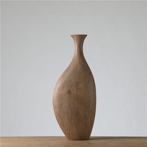 Vase classique léger en bois naturel 100% fait main, motif figurine, décoration d'intérieur, artisanat indien MULTI CRAFT - Product Image 2