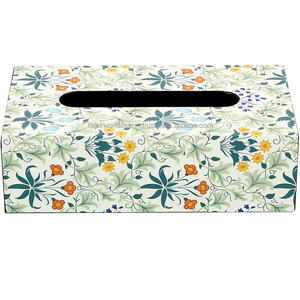 Boîte à mouchoirs personnalisée de haute qualité au design moderne en résine incrustée avec couvercle tourbillon pour l'hôtellerie et la décoration intérieure par FWE - Product Image 1