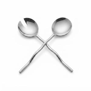 Juego de Servidores de Ensalada Ecológicos de Metal Dorado, Cuchara y Tenedor para Servir Comida Saludable, Utensilio de Cocina para el Hogar - Product Image 6