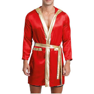 เสื้อคลุมชกมวยผ้าซาตินโพลีเอสเตอร์ 100% คุณภาพสูง ระบายอากาศได้ดี นุ่มพิเศษ สำหรับผู้ชาย พร้อมโลโก้แบบกำหนดเอง สีและขนาดตามสั่ง - Product Image 2