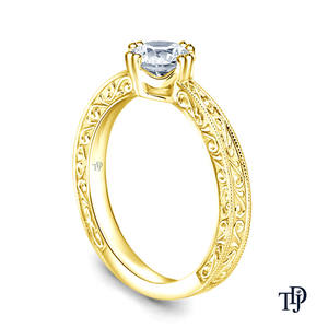 Anillo de Compromiso Vintage de Oro de 10K Premium con Diamante Natural Central, Diseño de Doble Punta Cónica, Suministro de Joyería al por Mayor - Product Image 1