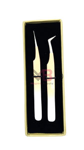 แหนบปลายแหลมสแตนเลสสตีลสำหรับต่อขนตา พร้อมด้ามจับที่สะดวกสบายและกันลื่น - Product Image 4