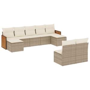 Juego de Sofás Modulares de Jardín de 9 Piezas en Ratán Sintético Color Beige, Muebles Modulares para Exteriores Cómodos y Elegantes - Product Image 2