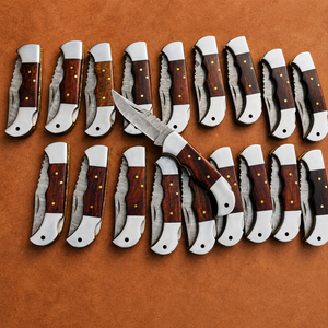 Cuchillo de Bolsillo para Camping de Acero Inoxidable de Grado Industrial con Diseño Artesanal Superior 2026, Hoja Recta de Punta Caída, Mango de Madera Pakka, Impresionante - Product Image 3
