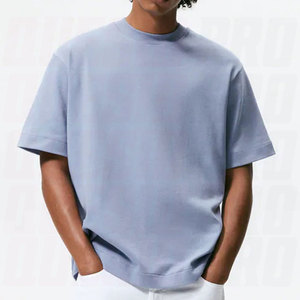 Camisetas Personalizadas de Alta Calidad de Secado Rápido con Cuello Redondo para Hombre, Camisetas de Algodón Tejido, Lisas o Estampadas con Logotipo, Cuello Simulado, Transpirables, para Uso Casual - Product Image 2