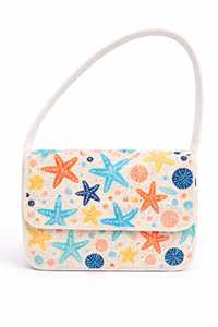 Bolso de Mano Plegable con Diseño de Rayas y Cuentas, Correa Única, Lindo Bolso de Lino Impermeable para Mujer, Capacidad de 1L, para el Día de San Valentín y Uso Diario - Product Image 4