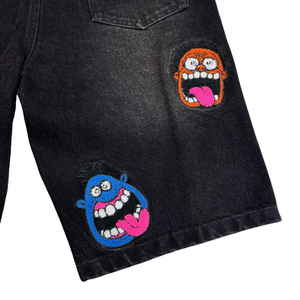 Pantalones Cortos de Mezclilla para Hombre al por Mayor, Fabricante de Jorts de Verano, con Logotipo Bordado en Chenilla Personalizado, Estilo Baggy, Lavado Ácido - Product Image 3