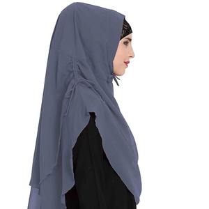 Pañuelo ligero elástico en cuatro direcciones para mujer, chal largo de muselina, hiyab de algodón antiestático estilo turco al por mayor - Product Image 4