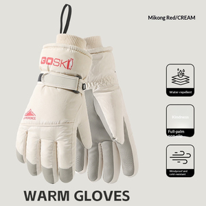 Gants de ski en cuir de chèvre pour homme et femme, hiver, ignifuges, doublés de polaire, compatibles écran tactile, hydrofuges, pour le cyclisme - Product Image 2