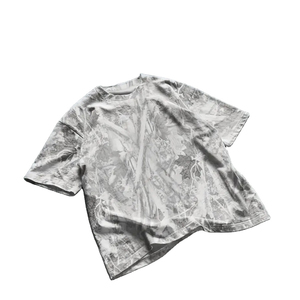 T-shirt personnalisé pour homme, écologique, anti-UV, camouflage, manches courtes, imprimé feuille d'érable, streetwear vintage, mélange bambou/coton, hauts d'été - Product Image 1