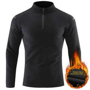 Custom Men's Golf Quarter Zip Shirt | <b>Moisture</b> Wicking Stretch Long Sleeve Performance Top | 100% Polyester Eco-Friendly Winter - Product Image 2
