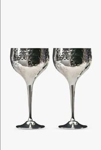 <b>Set</b> of 2 Silver Nickel Modern Styles Clear <b>Wine</b> Glasses Champagne Glasses Creative Luxury Party Goblet <b>Wine</b> Glasses - Product Image 2