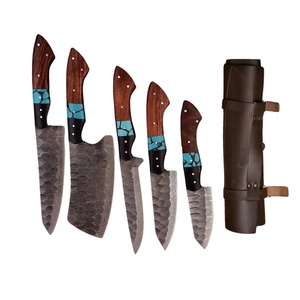 Handmade Damascus Steel Chef <b>Knife</b> <b>Set</b> with Micarta and Wood Handle Design Survival Hunting <b>Knives</b> A&M Enterprises - Product Image 1