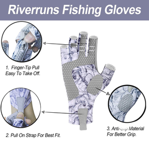 Gants de pêche sans doigts, protection UV, respirants, légers, séchage rapide, antidérapants, confortables, extensibles, adaptés à l'eau douce - Product Image 4