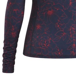 Navy Blue Sublimation Quarter Zip Long Sleeve Shirt Women's Golf Pullover Printed <b>Athletic</b> Top Outdoor Sportswear Casual - Product Image 6