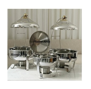 Set Of 3 Stainless Steel Chafing Dish Different Size Round Shape <b>Buffet</b> Dish For Home Hotel And Restaurant Use - Product Image 1