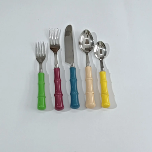 Ensemble de couverts de luxe en acier inoxydable avec manche en rotin vert, ensemble de couverts en résine, ensemble de couverts en acier, ensemble de couverts en résine - Product Image 5