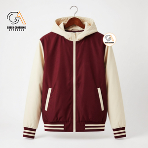 เสื้อแจ็คเก็ตบอมเบอร์คลาสสิก Delta Sigma Sorority รุ่น Private Label |   สีแดง สีขาว กระดุมหุ้มผ้า ระบายอากาศได้ เป็นมิตรกับสิ่งแวดล้อม สำหรับทุกเพศ - Product Image 1